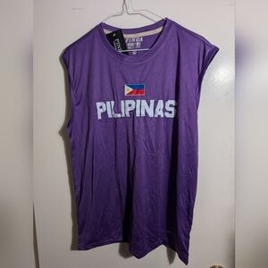 Purple Sleeveless Muscle Tee with Relaxed Fit